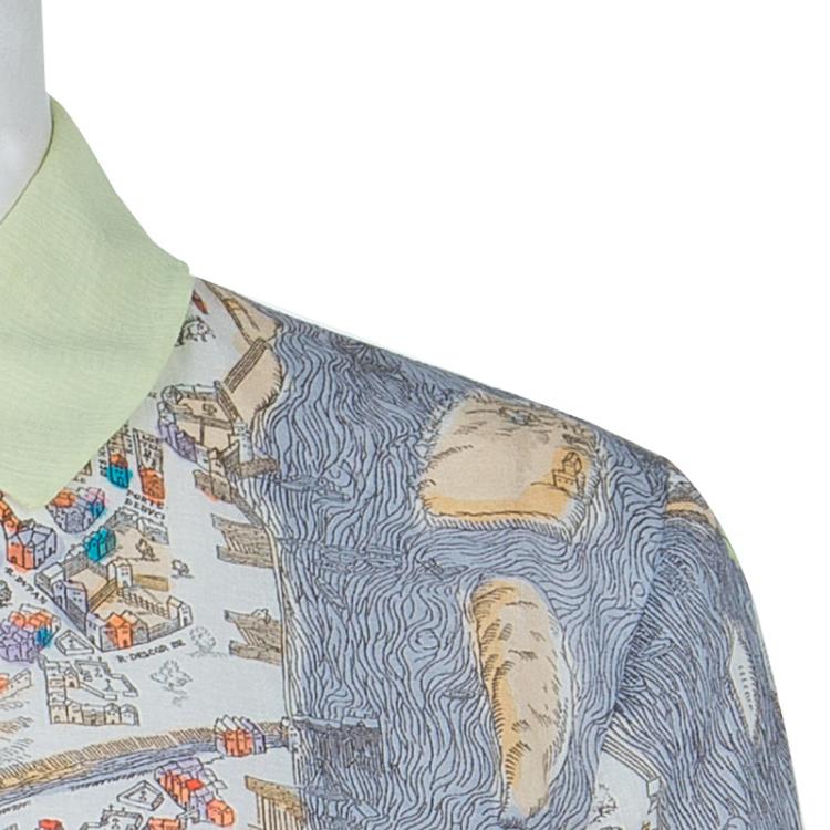 Pre Owned Carven Multicolor Print Long Sleeve Buttondown Cotton Shirt M