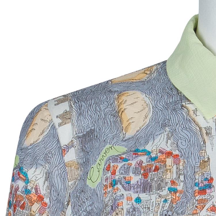 Pre Owned Carven Multicolor Print Long Sleeve Buttondown Cotton Shirt M