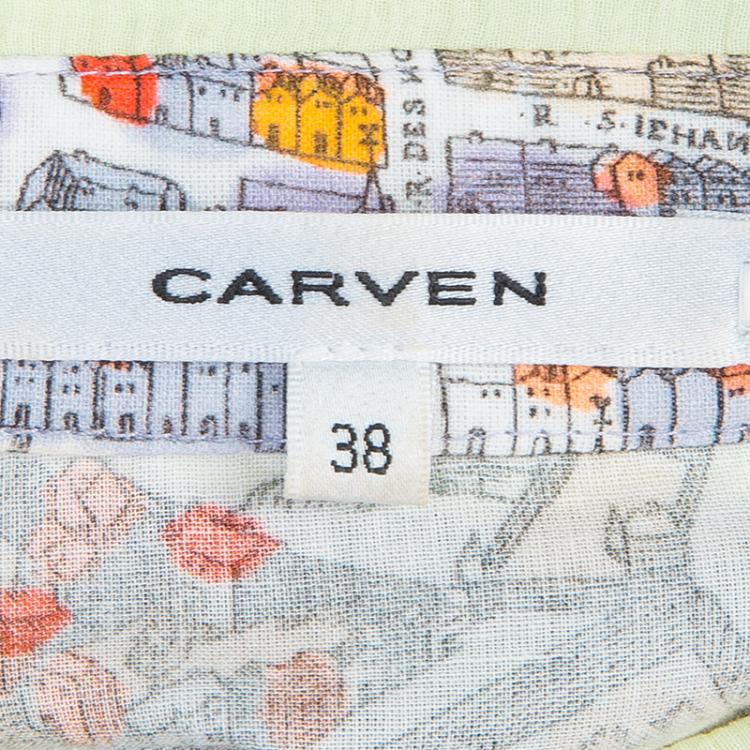 Pre Owned Carven Multicolor Print Long Sleeve Buttondown Cotton Shirt M