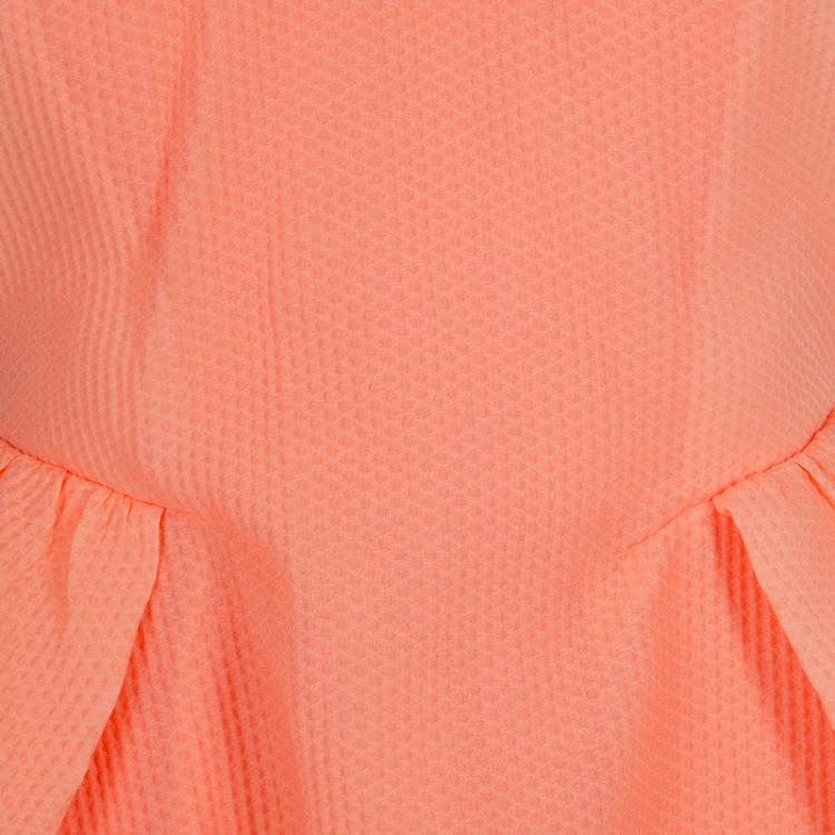 Pre Owned Carven Orange Textured Strapless Dress M