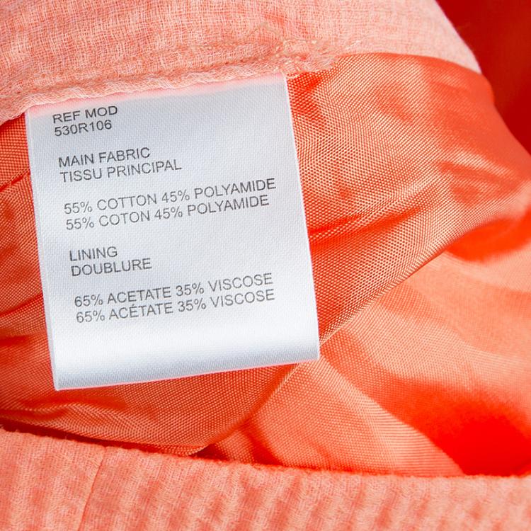 Pre Owned Carven Orange Textured Strapless Dress M