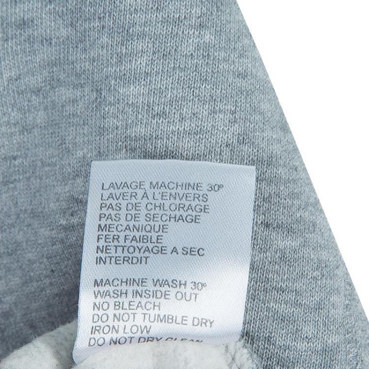 Pre Owned Carven Grey Cut Out Logo Embroidered Cropped Sweatshirt M