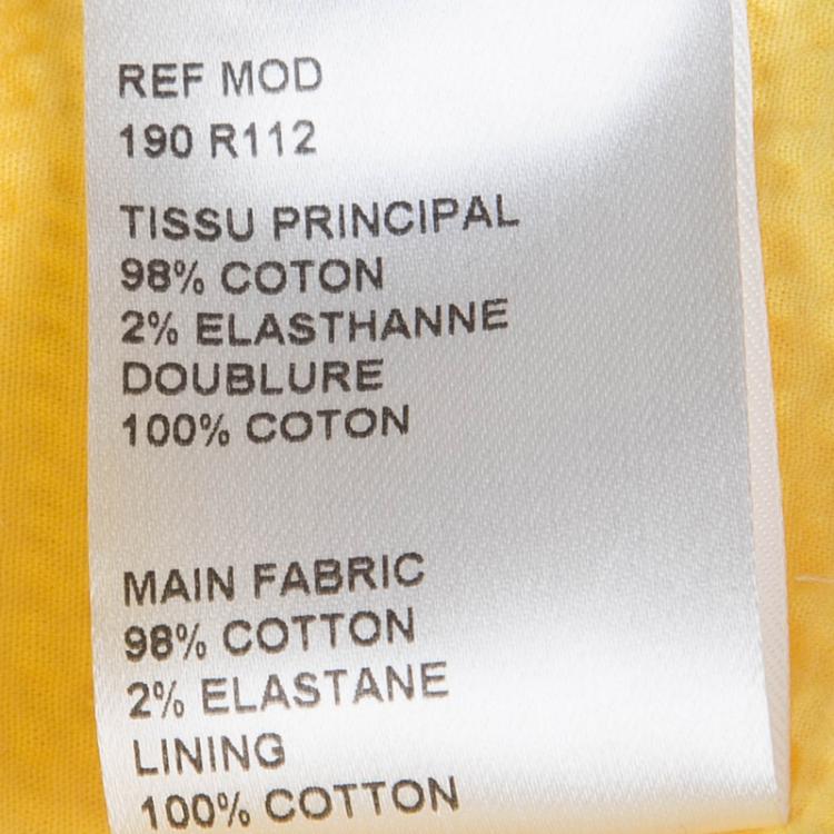 مملوكة مسبقًا Carven Yellow Textured Cotton Sleeveless Dress L