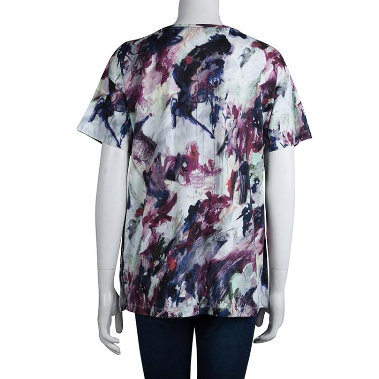 Pre Owned Carven Multicolor Floral Printed T-Shirt L