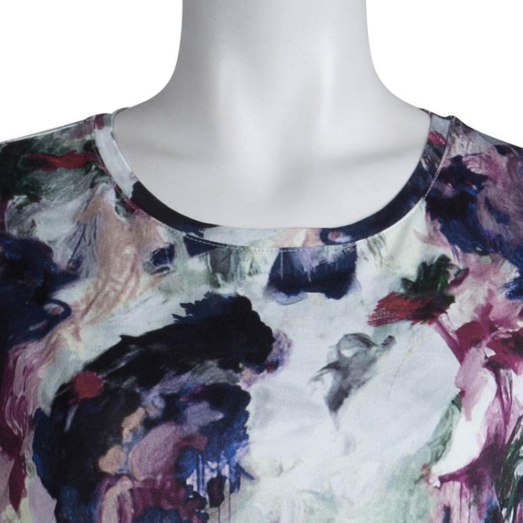 Pre Owned Carven Multicolor Floral Printed T-Shirt L