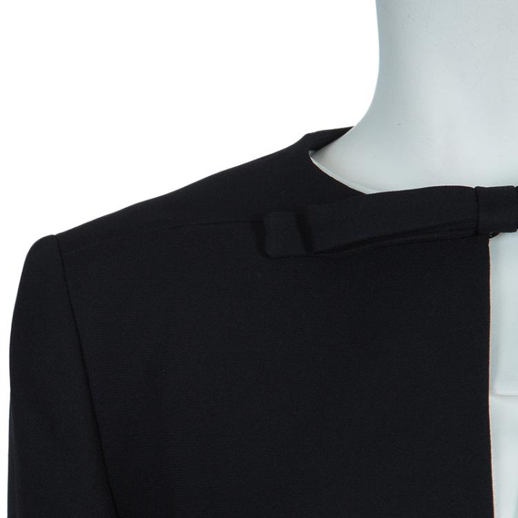 Pre Owned Carven Black Bow Detail High Low Hem Jacket M