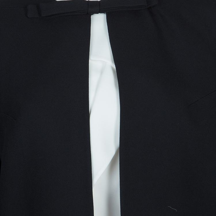 Pre Owned Carven Black Bow Detail High Low Hem Jacket M