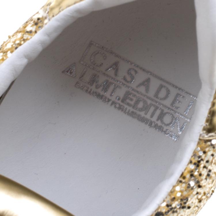 Pre Owned Casadei Limited Edition Glittered Sneakers Size 40