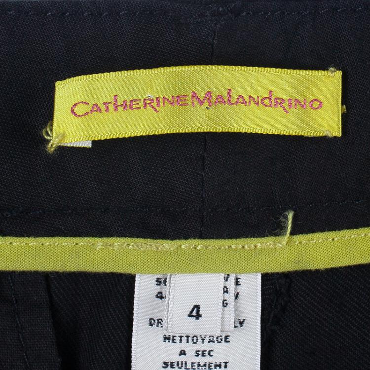 Pre Owned Catherine Malandrino Black Crochet Detail Bermuda Shorts S