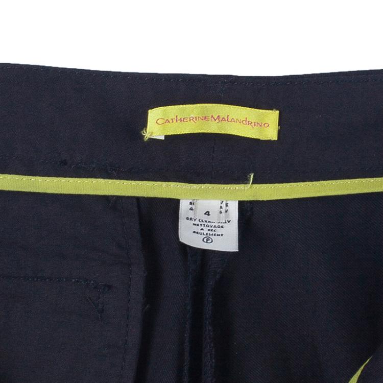 Pre Owned Catherine Malandrino Black Crochet Detail Bermuda Shorts S