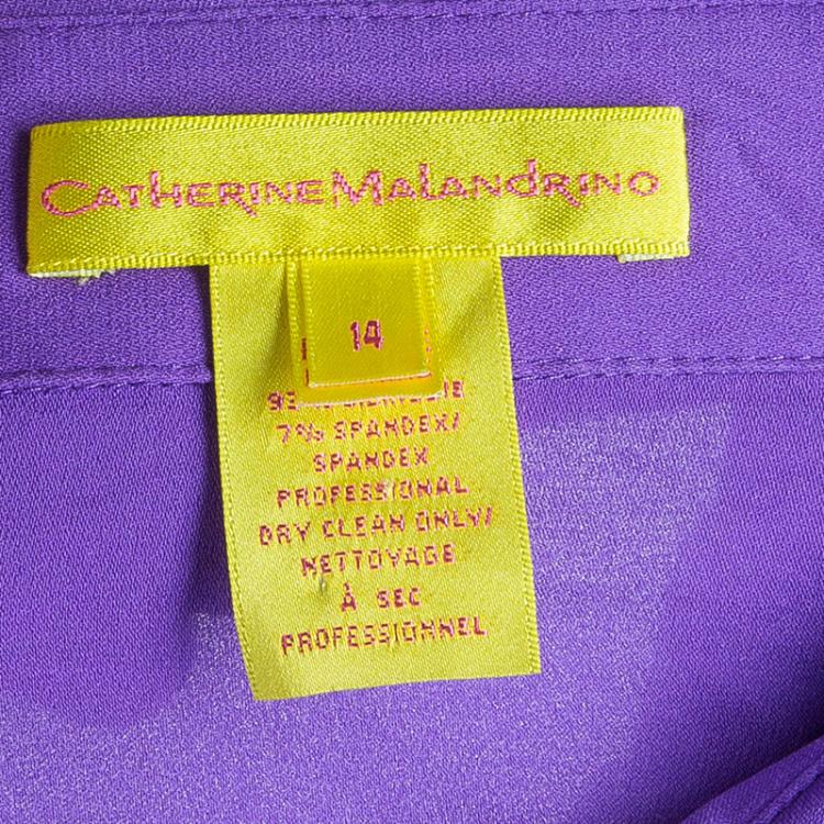 مملوكة مسبقًا Catherine Malandrino Purple Ruched Zip Top XL