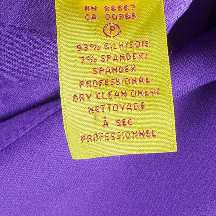 مملوكة مسبقًا Catherine Malandrino Purple Ruched Zip Top XL