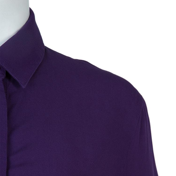 Utallige kalligrafi Nat sted Catherine Malandrino Purple Long Sleeve Silk Blouse S Catherine Malandrino  | TLC