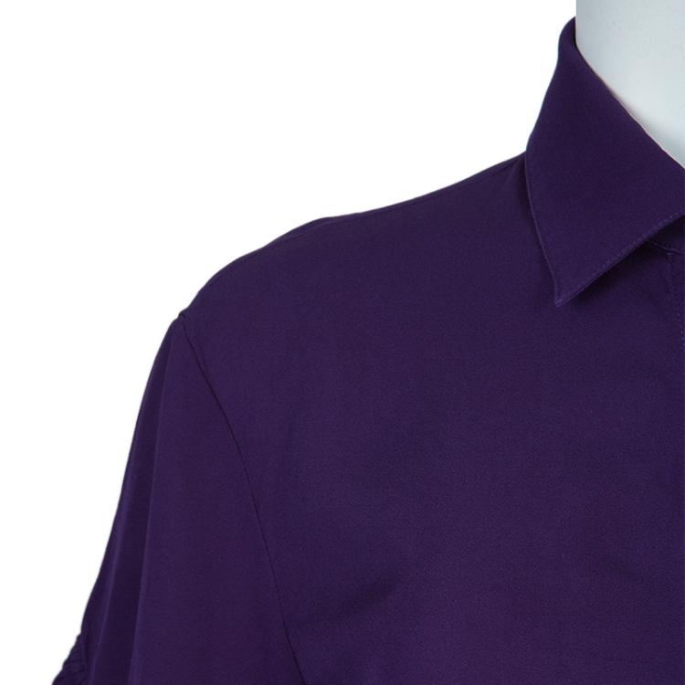 Pre Owned Catherine Malandrino Purple Long Sleeve Silk Blouse S