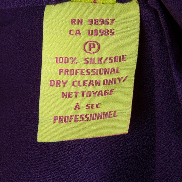 Pre Owned Catherine Malandrino Purple Long Sleeve Silk Blouse S