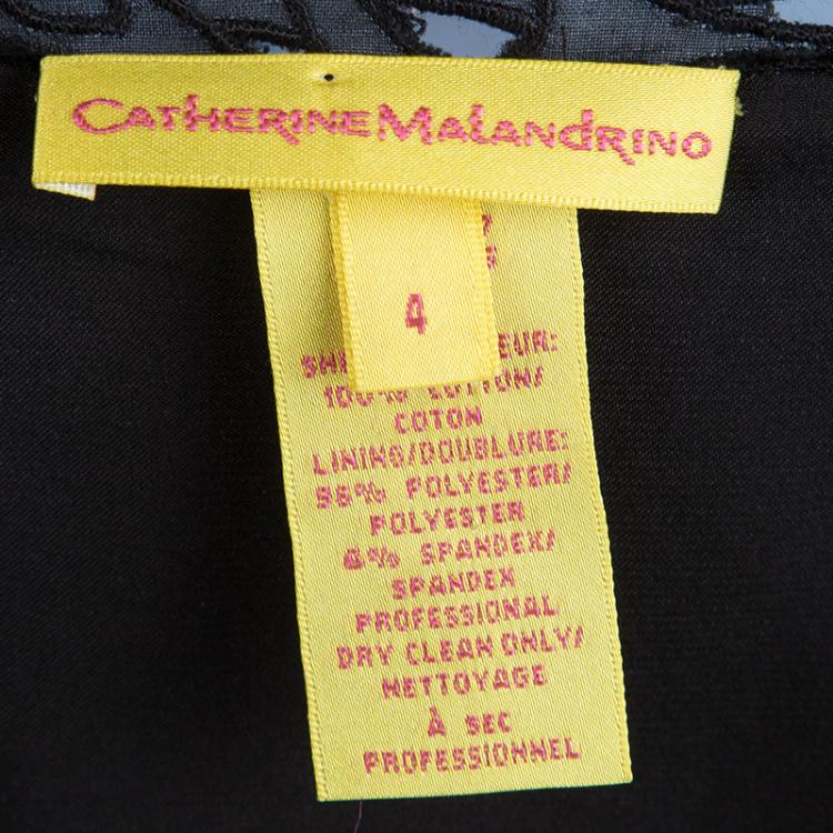 Pre Owned Catherine Malandrino Monochrome Tie-Dyed Cotton Ruched Sleeveless Double Zipper Dress S