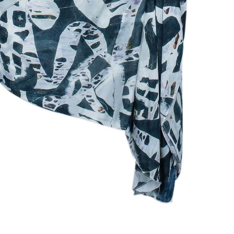 Pre Owned Malandrino Monochrome Ruched Jersey Dress M