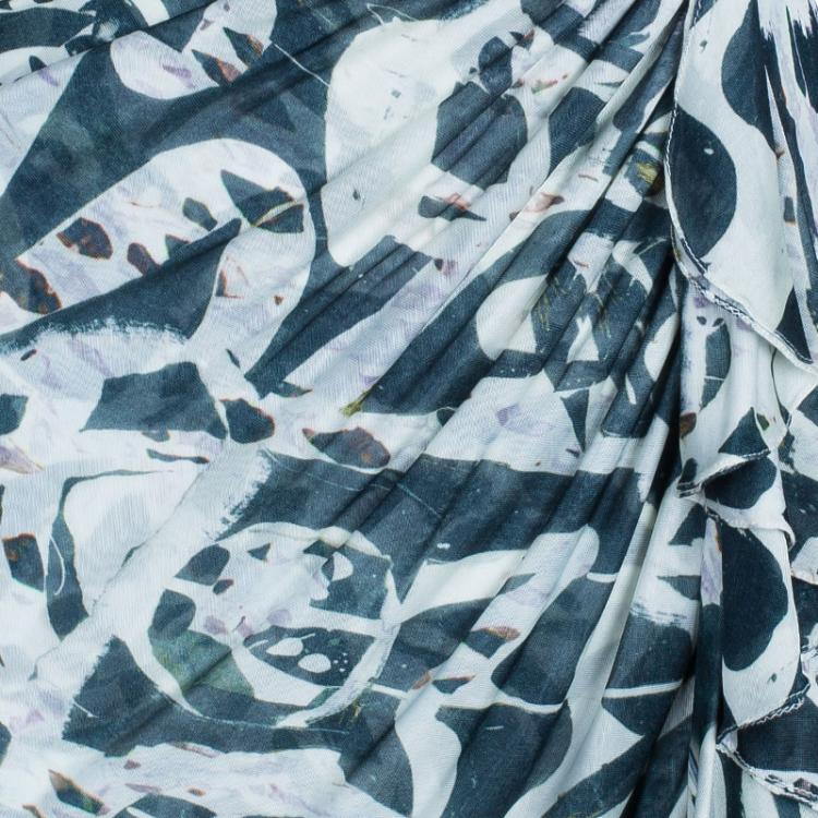 Pre Owned Malandrino Monochrome Ruched Jersey Dress M