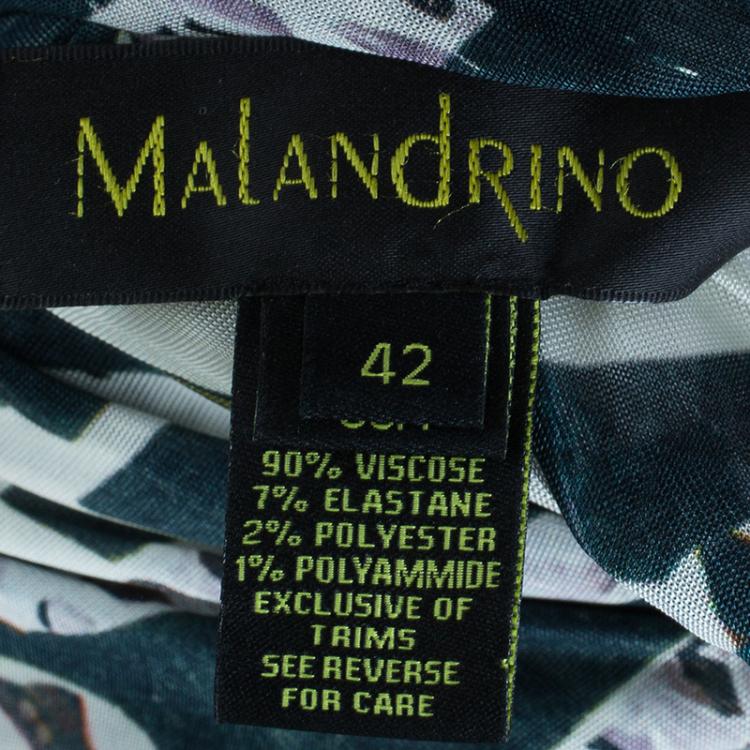 Pre Owned Malandrino Monochrome Ruched Jersey Dress M