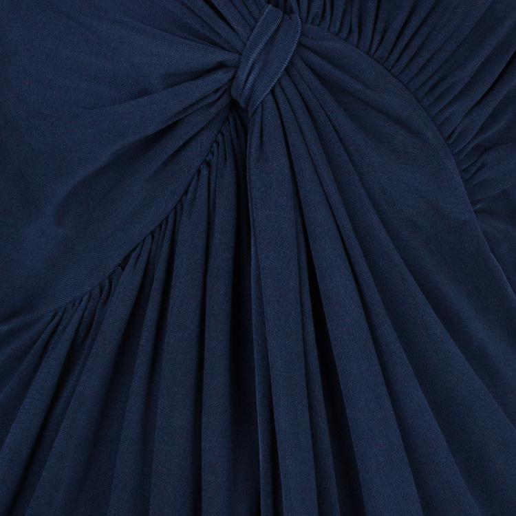 Pre Owned Catherine Malandrino Navy Wrap Detail Top M