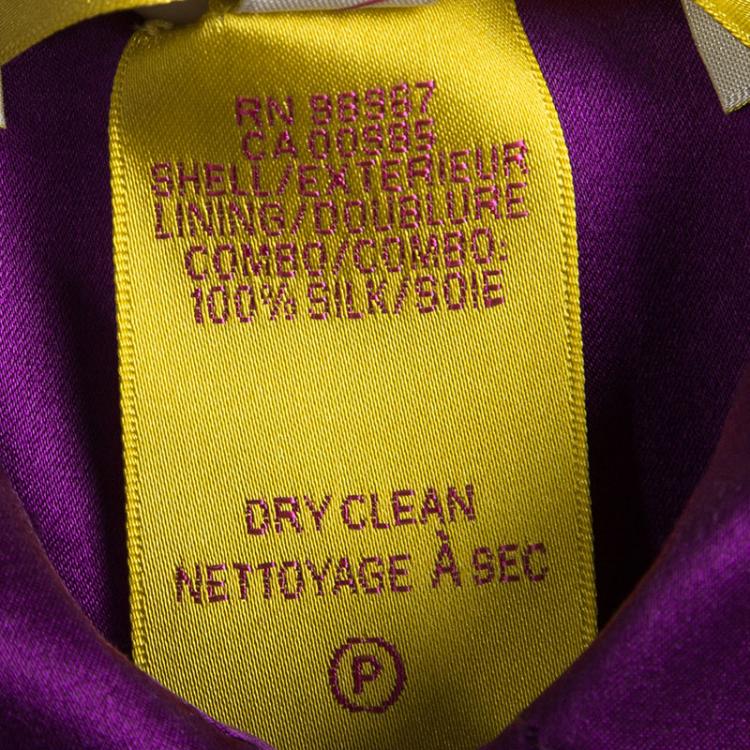 Pre Owned Catherine Malandrino Purple Silk Gathered Shirt Dress S