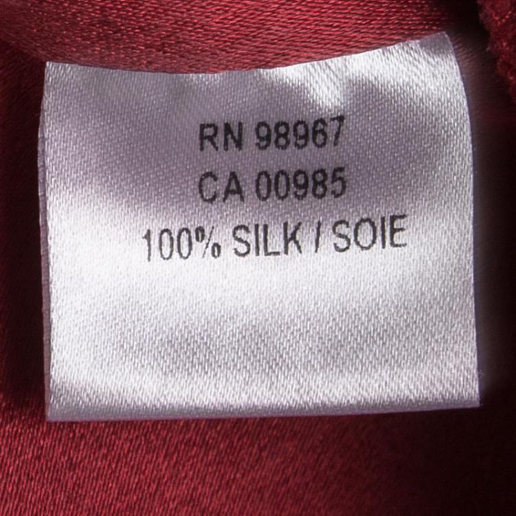مملوكة مسبقًا Catherine Malandrino Red Silk Ruffle Detail Draped Sleeveless Dress S