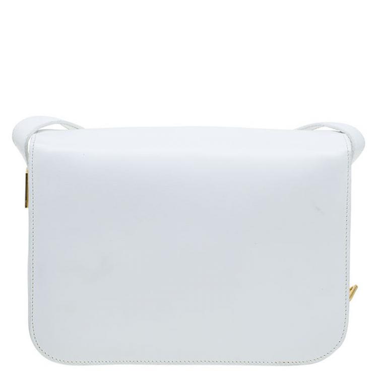 مملوكة مسبقًا Celine White Leather Vintage Shoulder Bag
