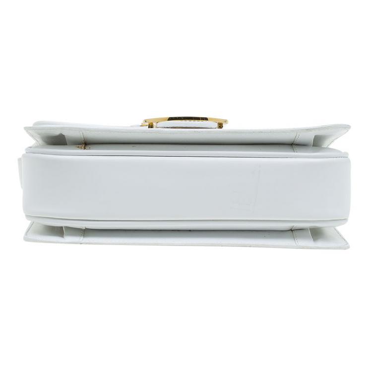 مملوكة مسبقًا Celine White Leather Vintage Shoulder Bag