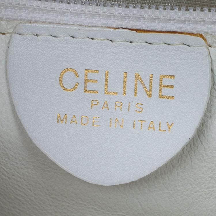 مملوكة مسبقًا Celine White Leather Vintage Shoulder Bag