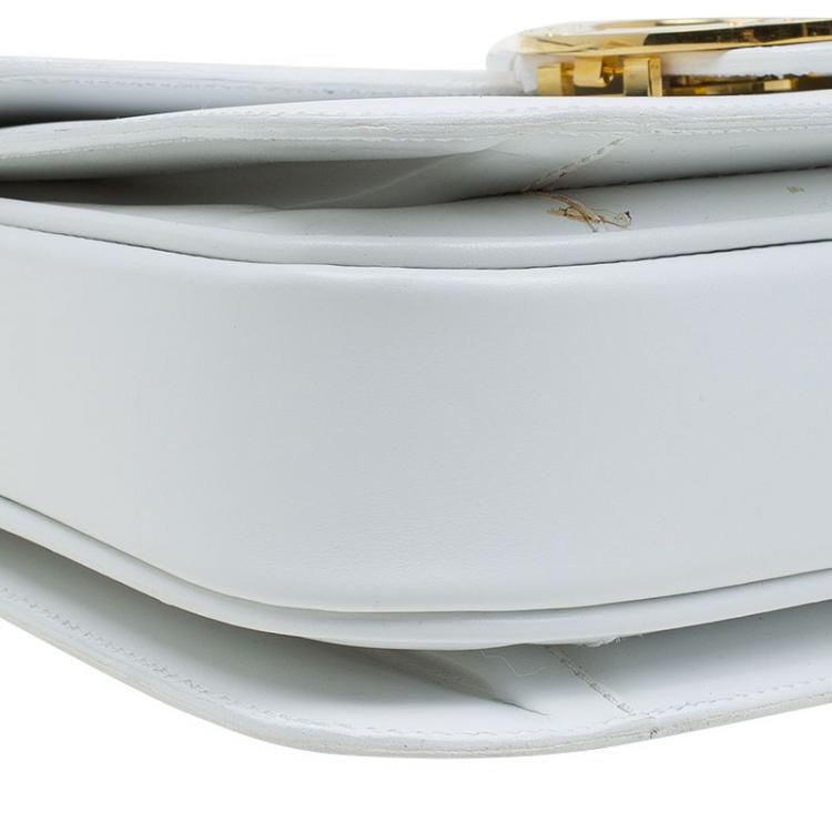 مملوكة مسبقًا Celine White Leather Vintage Shoulder Bag