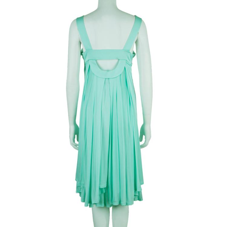 Pre Owned Celine Mint Sleeveless Jersey Dress L