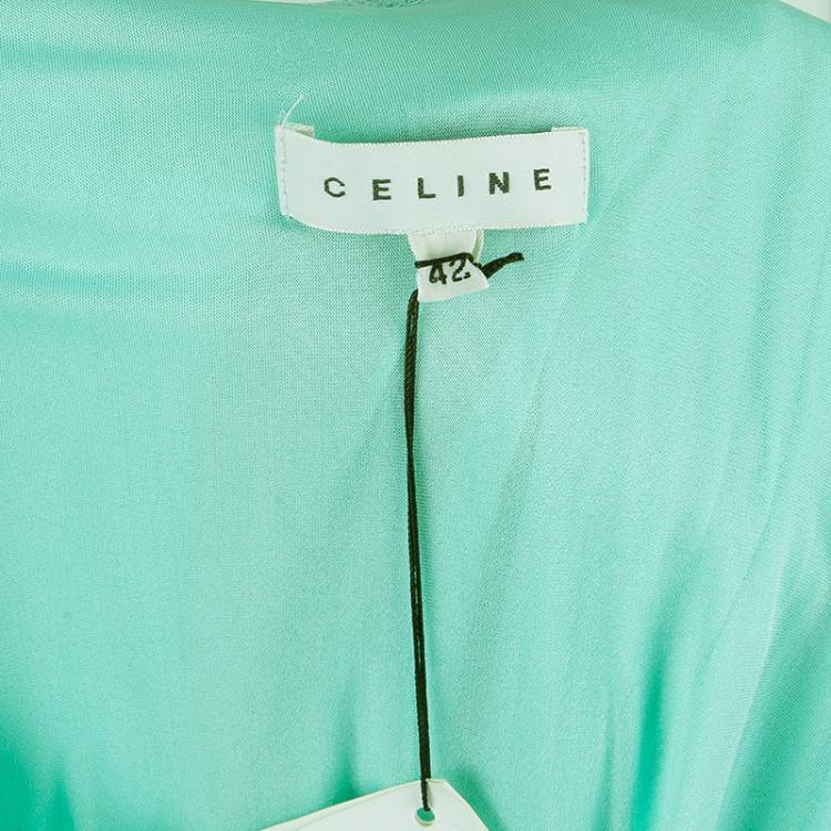 Pre Owned Celine Mint Sleeveless Jersey Dress L