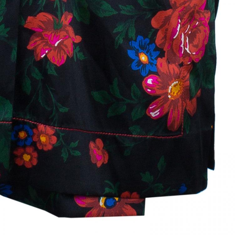Pre Owned Celine Multicolor Floral Print Kimono Top M