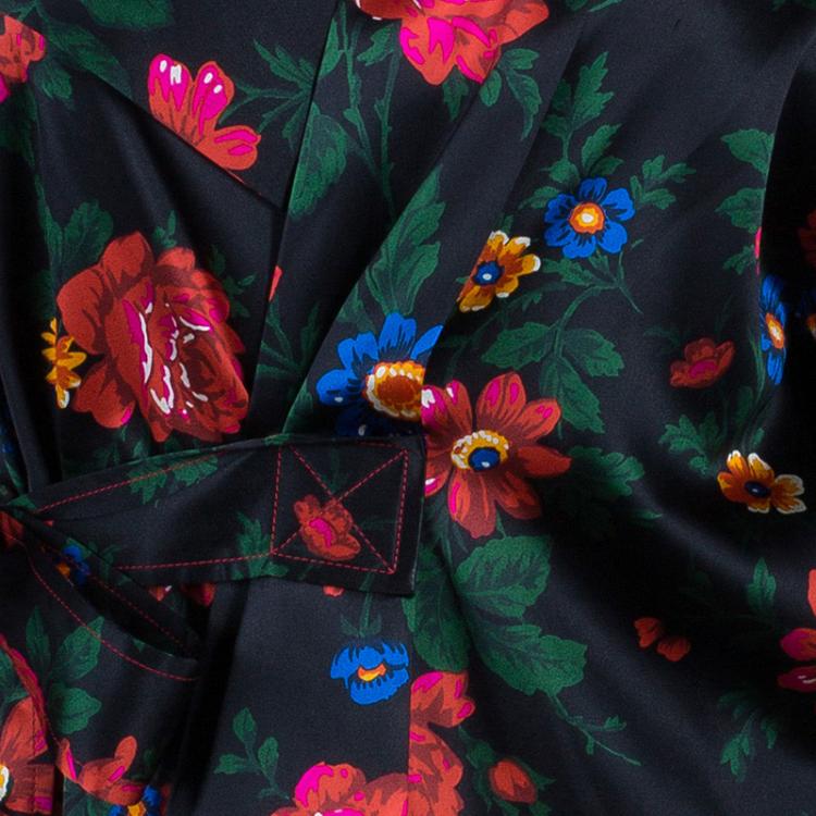 Pre Owned Celine Multicolor Floral Print Kimono Top M