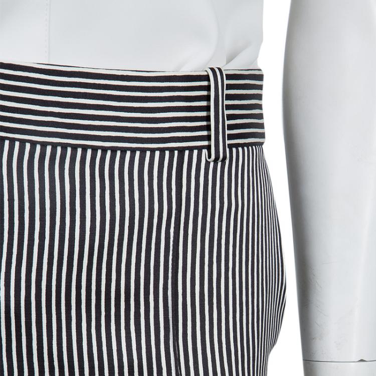 Pre Owned Celine Monochrome Striped Trousers S