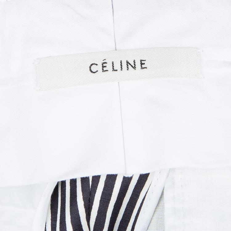 Pre Owned Celine Monochrome Striped Trousers S