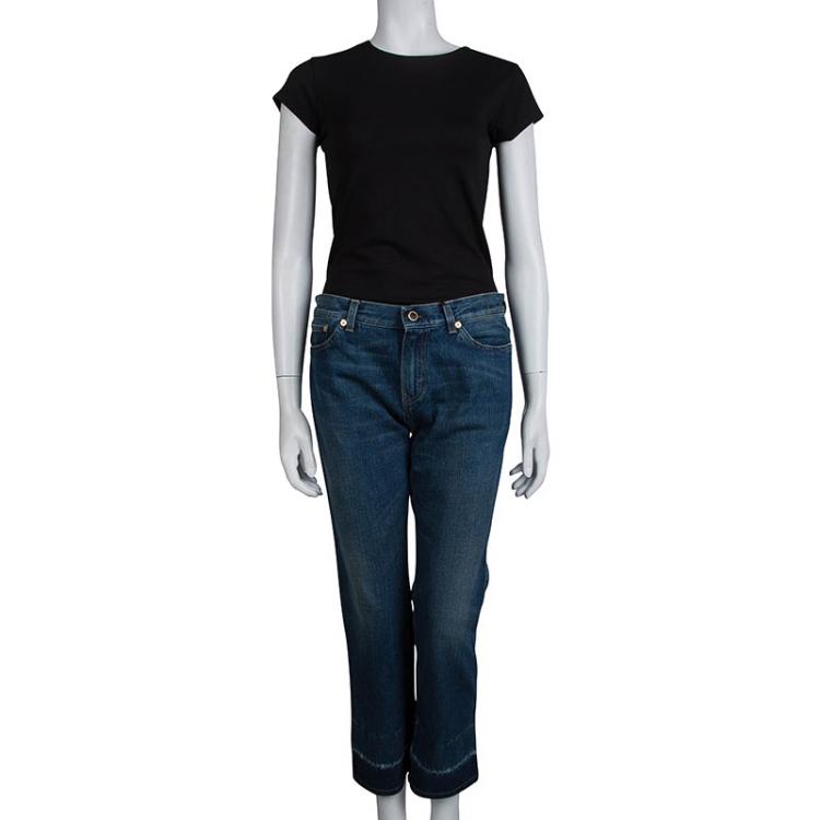 Pre Owned Celine Indigo Faded Denim Boot Cut Jeans M
