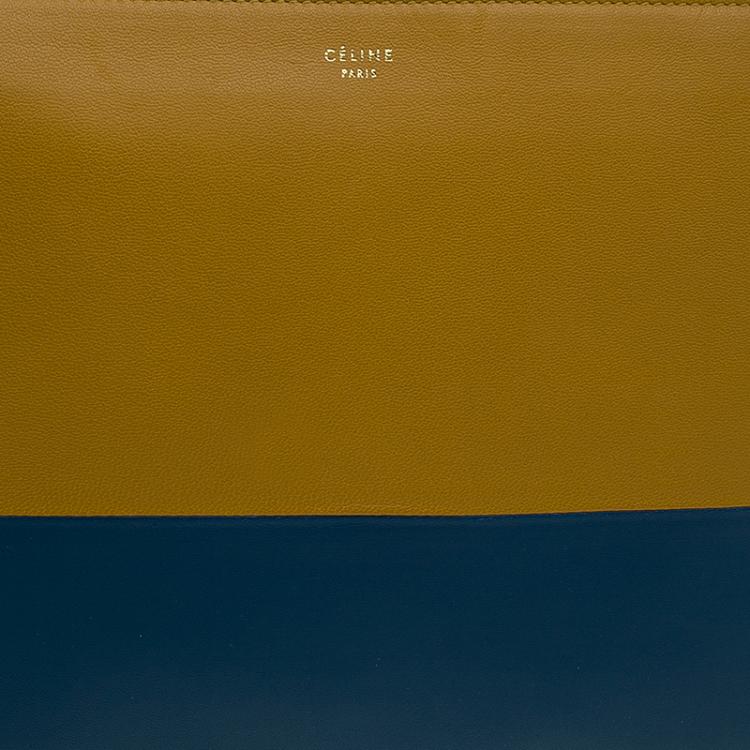Pre Owned Celine Bi Color Leather Solo Clutch