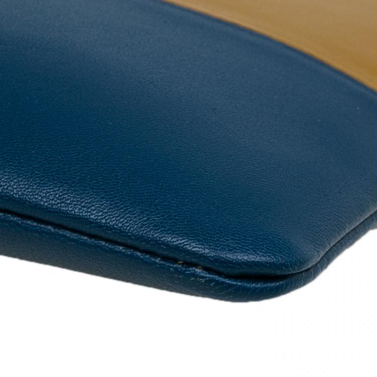 Pre Owned Celine Bi Color Leather Solo Clutch