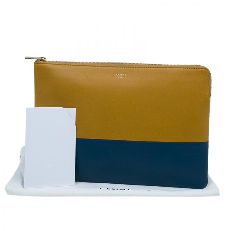 Pre Owned Celine Bi Color Leather Solo Clutch