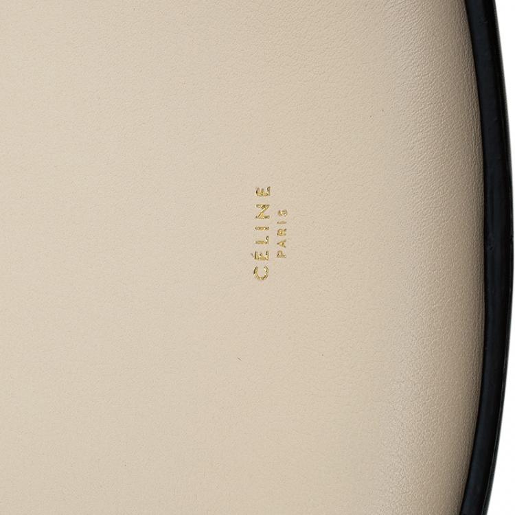 Pre Owned Celine Beige/Black Smooth Calfskin Leather Medium Seashell Hobo