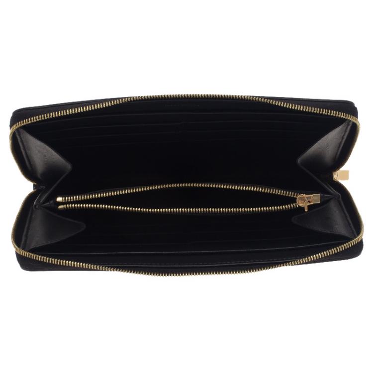 Pre Owned Celine Black Patent Continental Zip Around Wallet