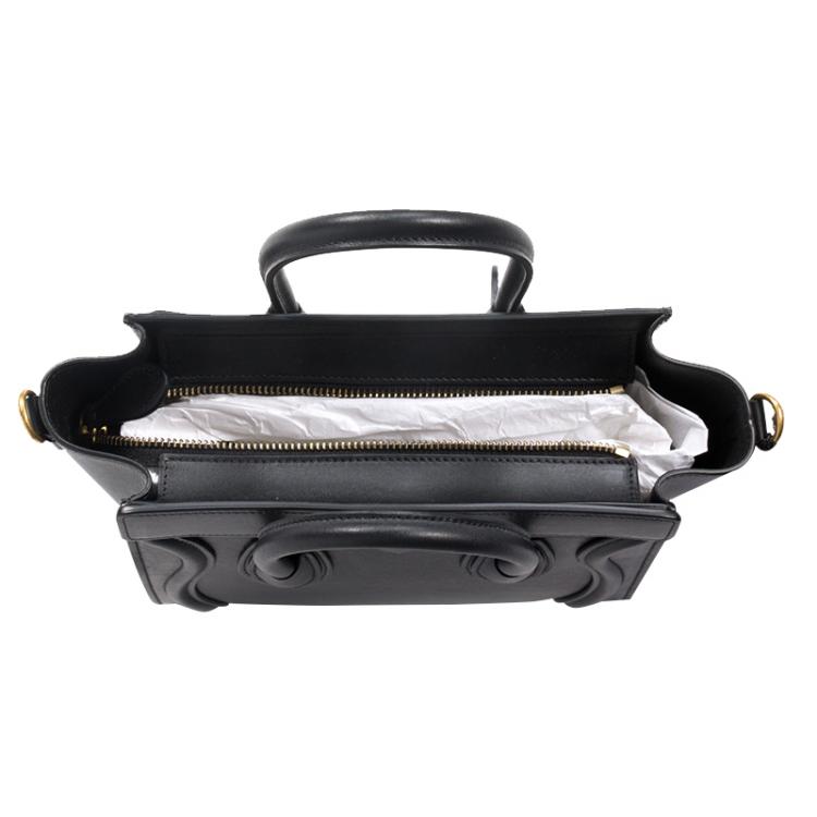 Pre Owned Celine Black Leather Nano Luggage Tote