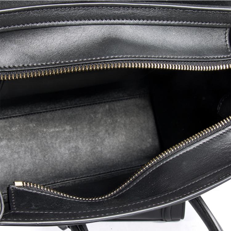 Pre Owned Celine Black Leather Nano Luggage Tote