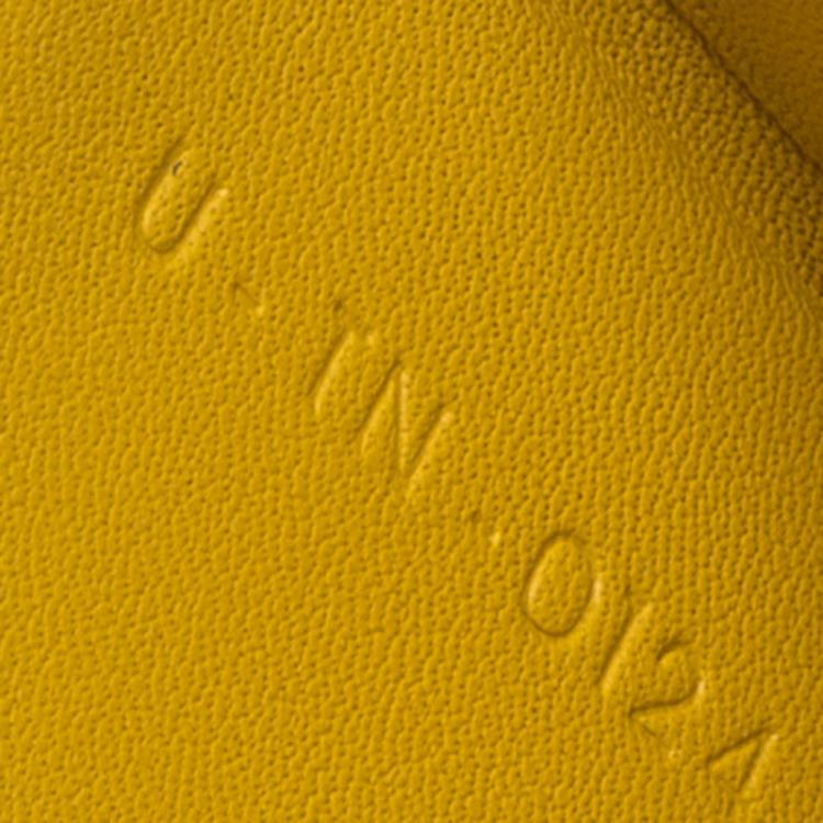 Pre Owned Celine Yellow Leather Half Zip Continental Wallet