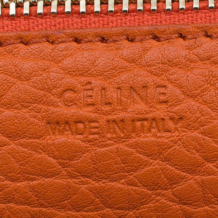 Pre Owned Celine Burnt Orange Leather Mini Tie Tote