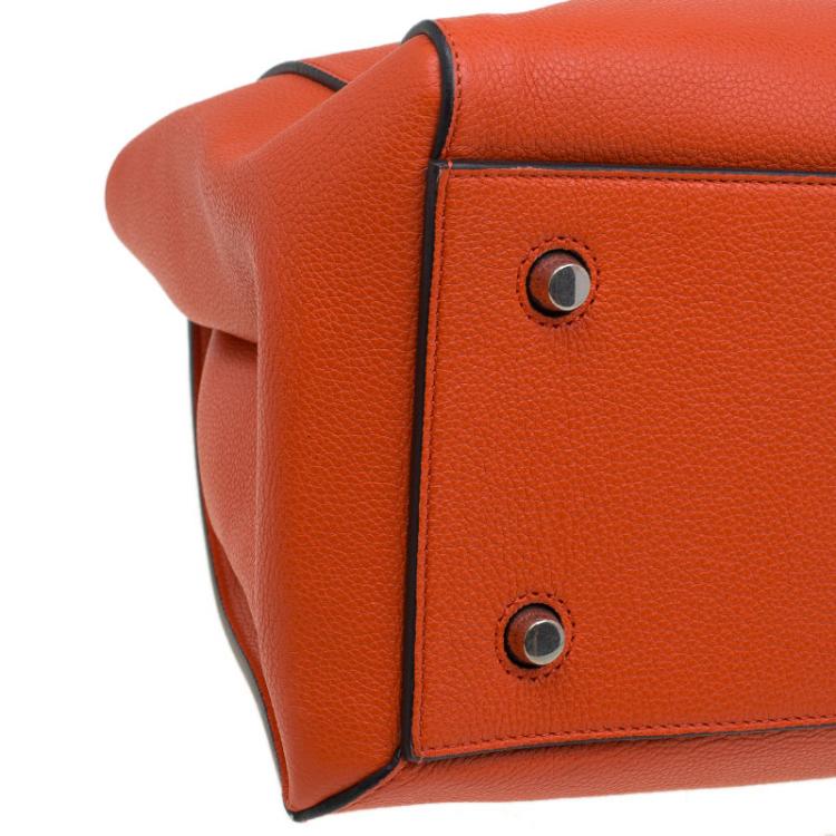 Pre Owned Céline Poppy Red Coquelicot Leather Medium Edge Bag