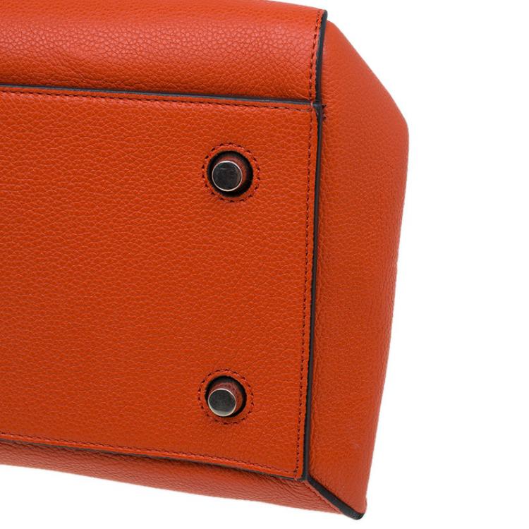 Pre Owned Céline Poppy Red Coquelicot Leather Medium Edge Bag