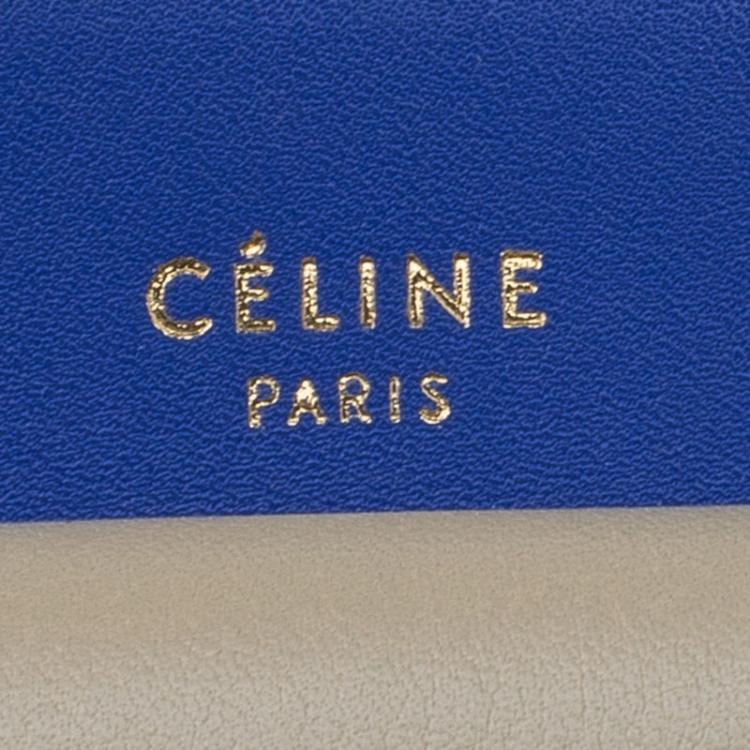 Pre Owned Celine Tri Color Leather Medium Pocket Chain Clutch