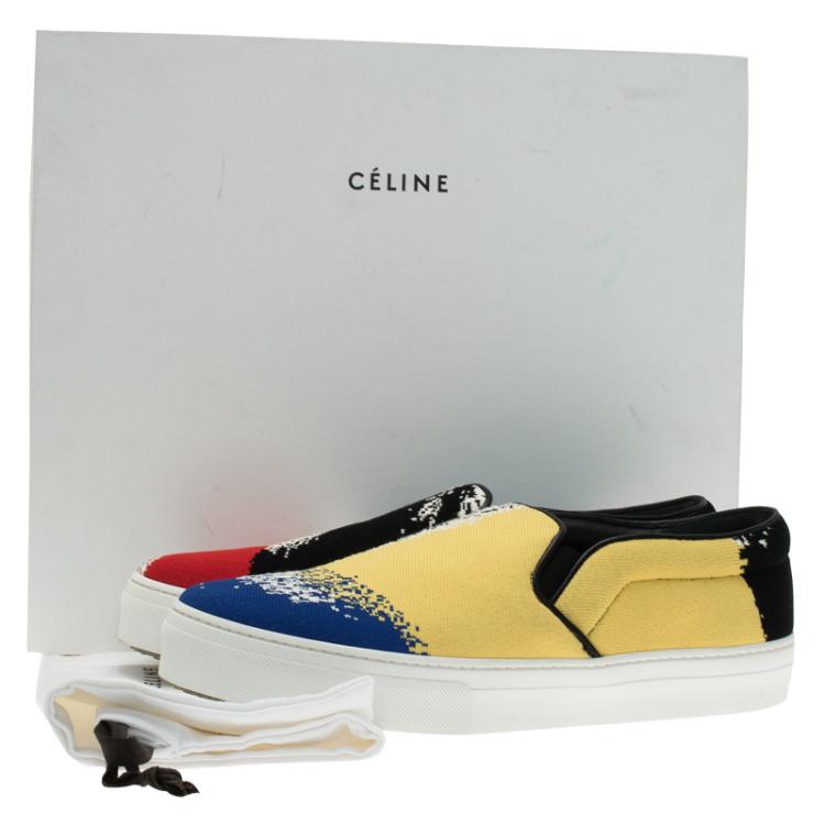 Pre Owned Celine Multicolor Canvas Skate Slip On Sneakers Size 40